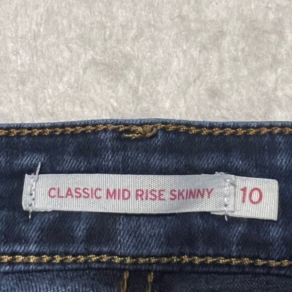 Levis Womens Blue Classic Mid Rise Skinny Dark Wash Denim Jeans Size 10 - Picture 7 of 12